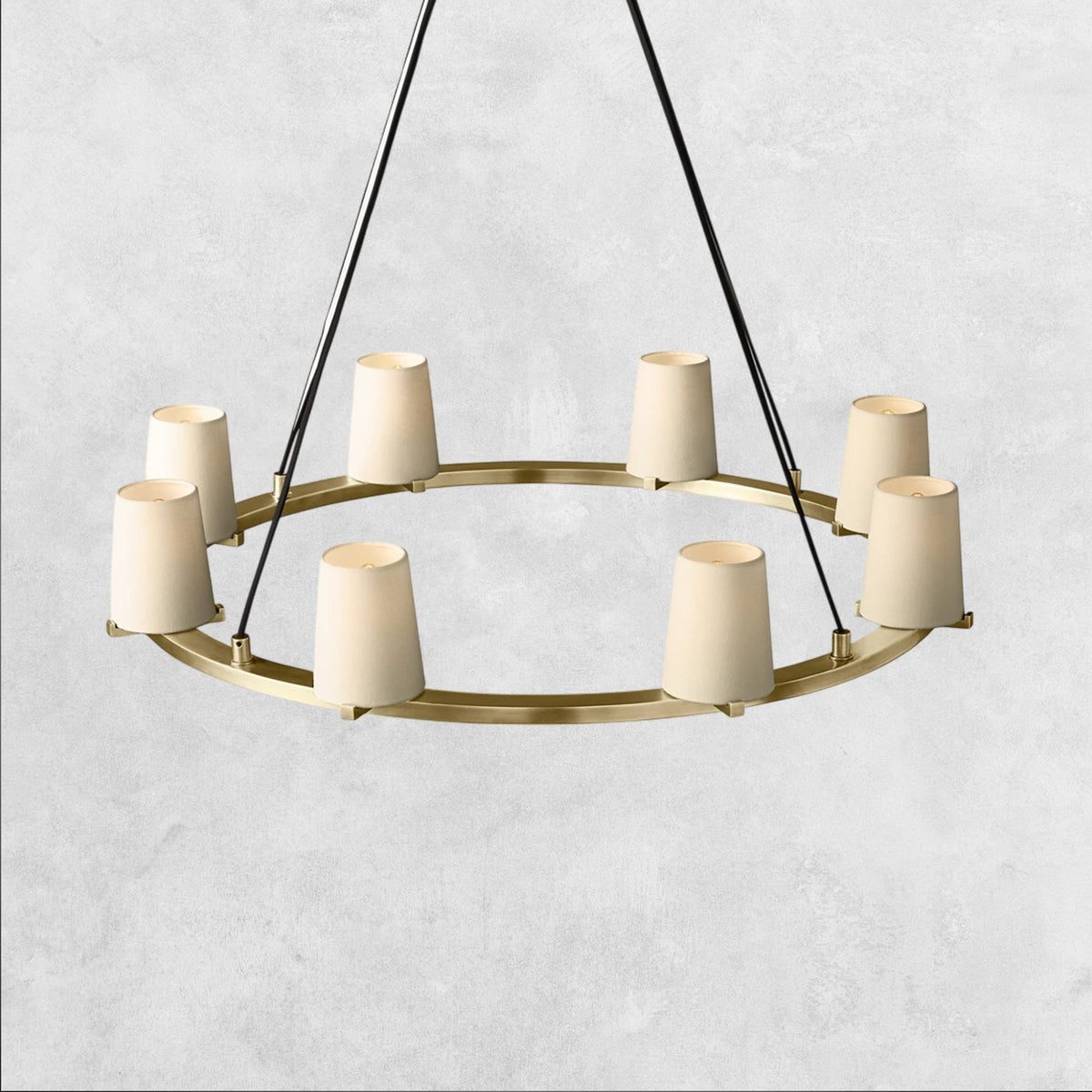 Pauilla Fabric Shade Round Chandelier 36" 48" 60″