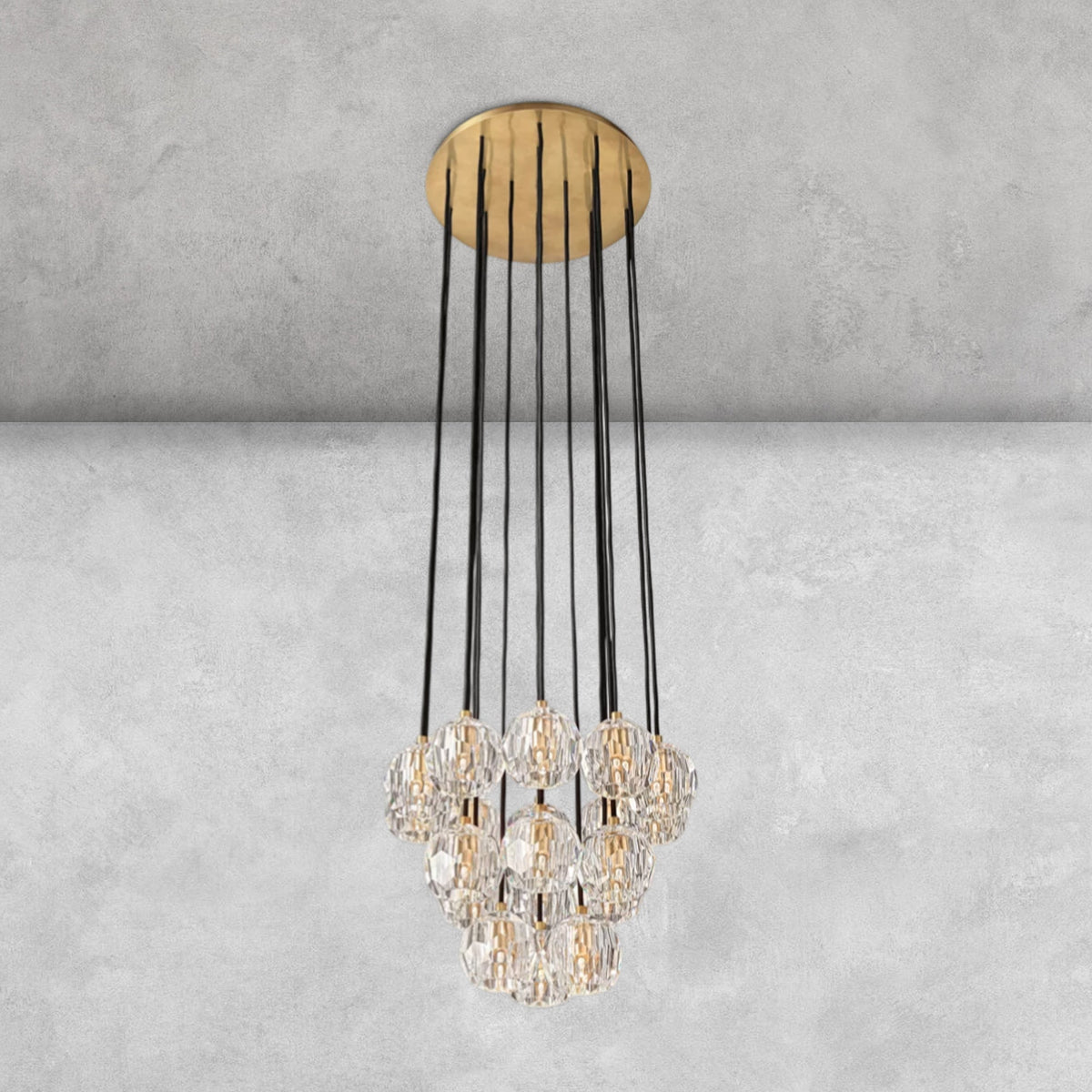 Bouble De Crystal Round Cluster Chandelier