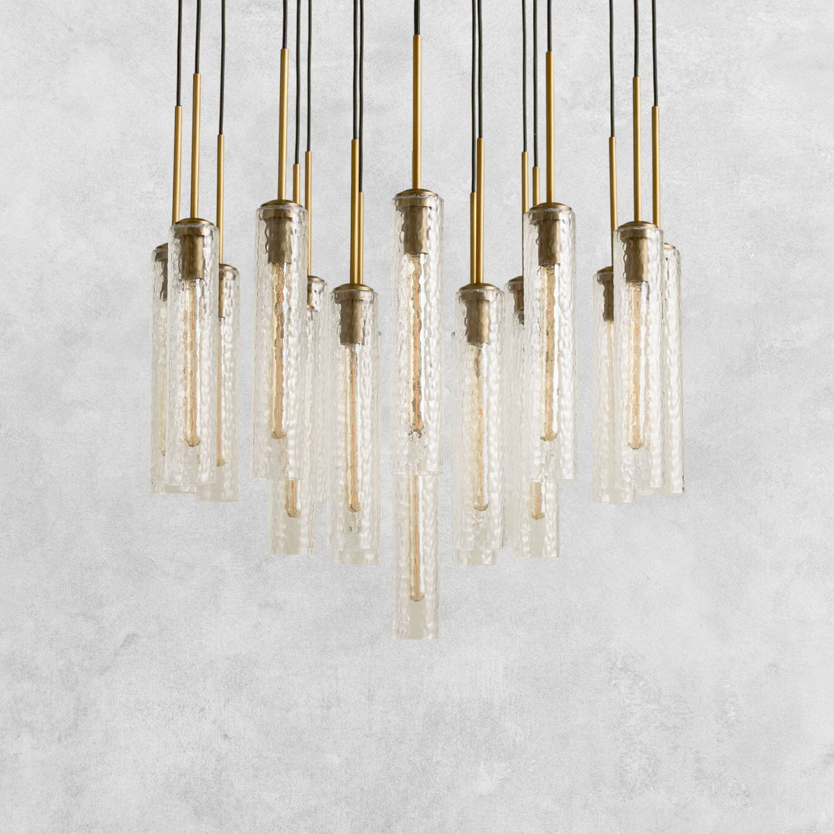 Colleena Hammered Glass Round Chandelier