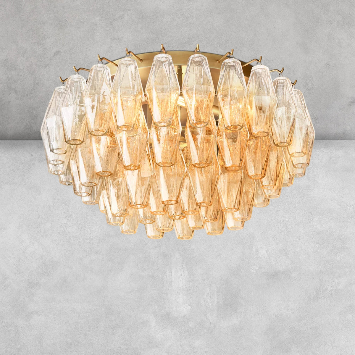 Kiaris Glass Round Flush Mount 17" 24‘’