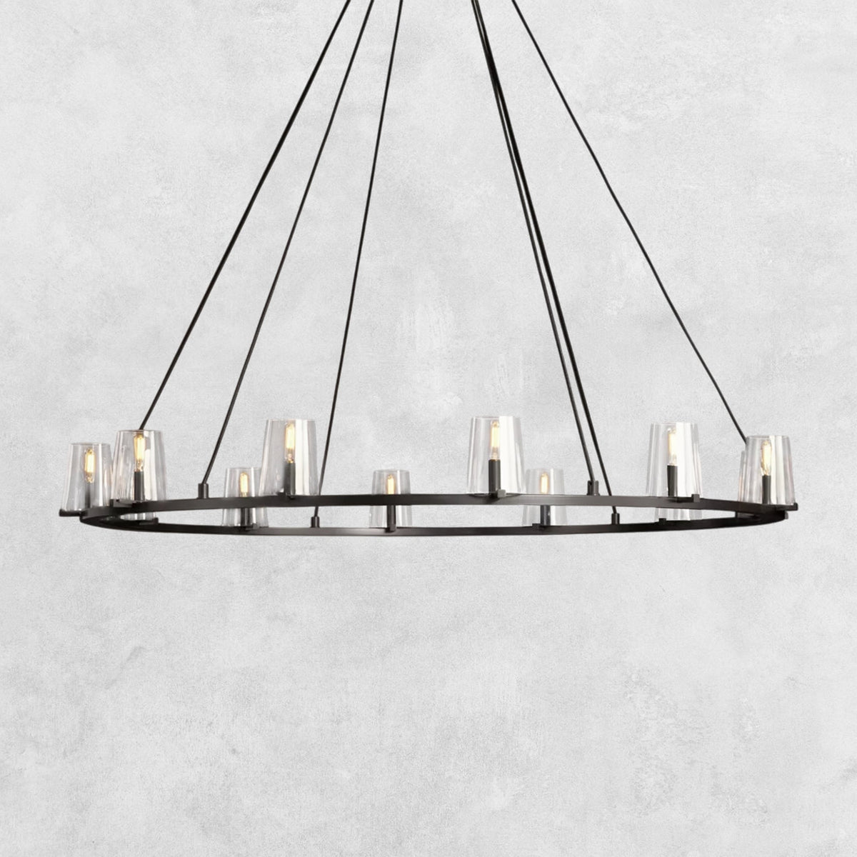 Pauilla Modern Clear Glass Round Chandelier 36'' 48‘’ 60‘’