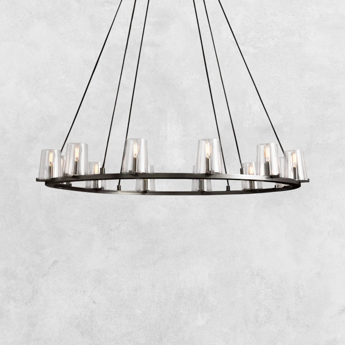 Pauilla Modern Clear Glass Round Chandelier 36'' 48‘’ 60‘’