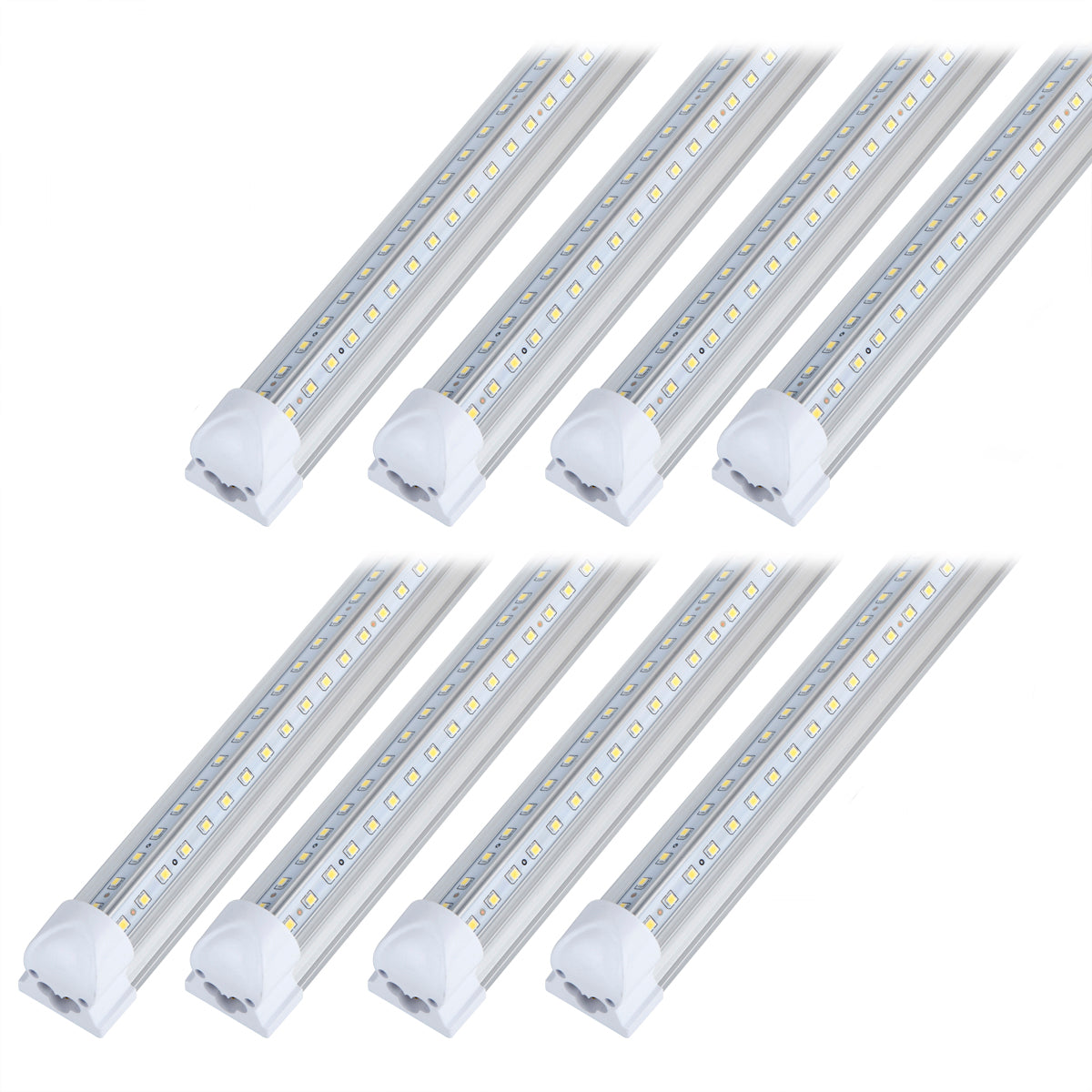 10-Pack 8FT LED Shop Light Fixture,90W 10000 Lumens 5000K Daylight White, Clear Cover