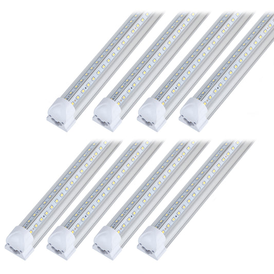 10-Pack 8FT LED Shop Light Fixture,90W 10000 Lumens 5000K Daylight White, Clear Cover