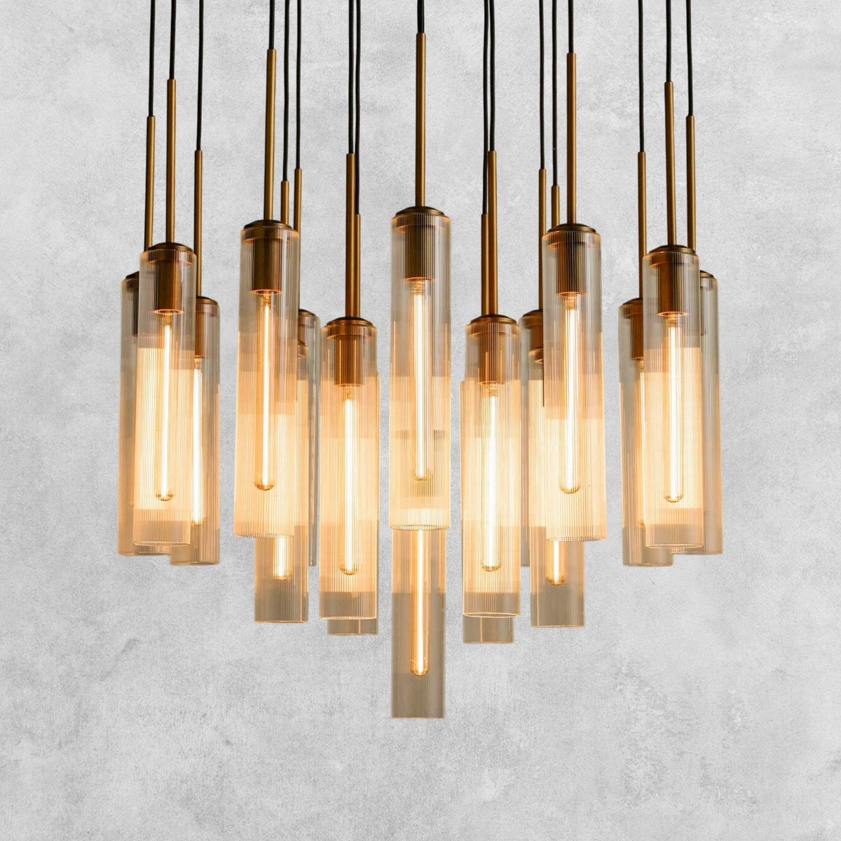 Colleena Fluted Glass Round Chandelier