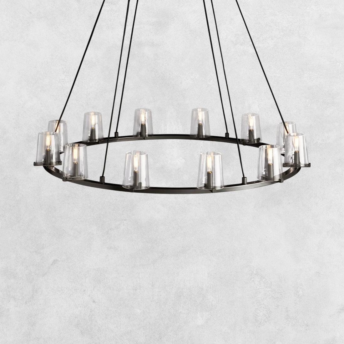 Pauilla Modern Clear Glass Round Chandelier 36'' 48‘’ 60‘’
