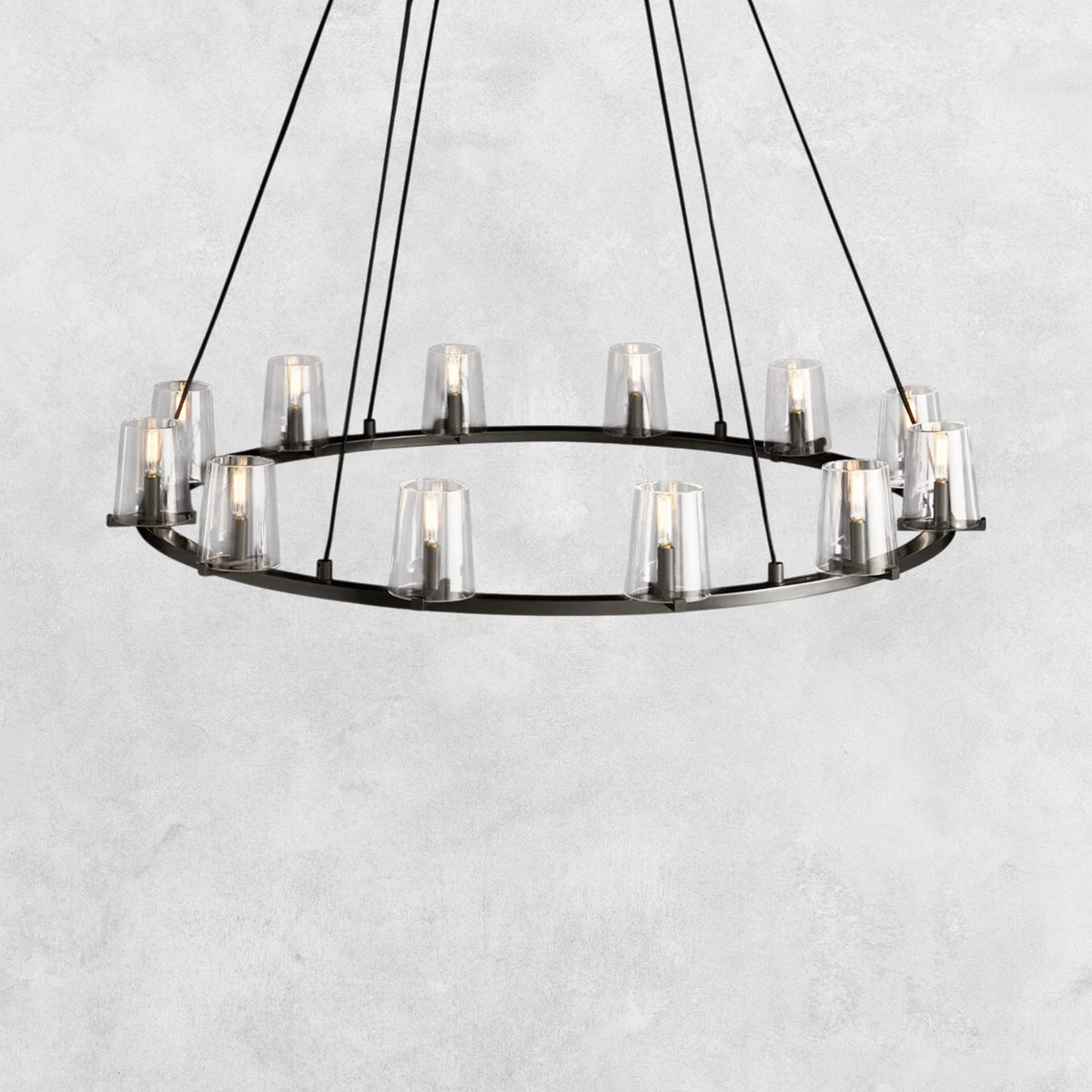 Pauilla Modern Clear Glass Round Chandelier 36'' 48‘’ 60‘’