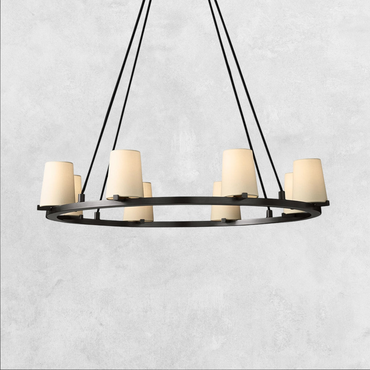 Pauilla Fabric Shade Round Chandelier 36" 48" 60″