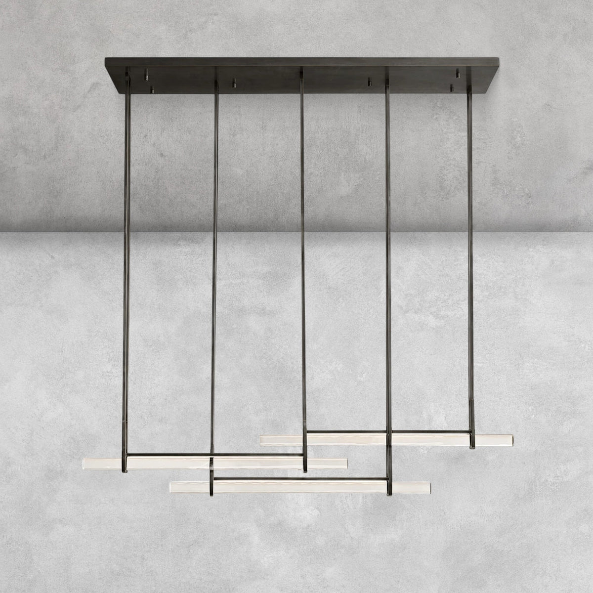 Milano Crystal Triple Bar Linear Chandelier