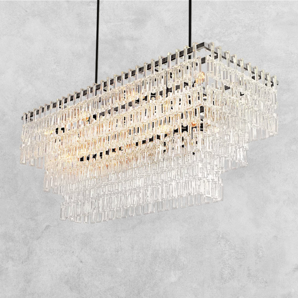Aurelia Multi-Tier Rectangular Chandelier 60" 72"
