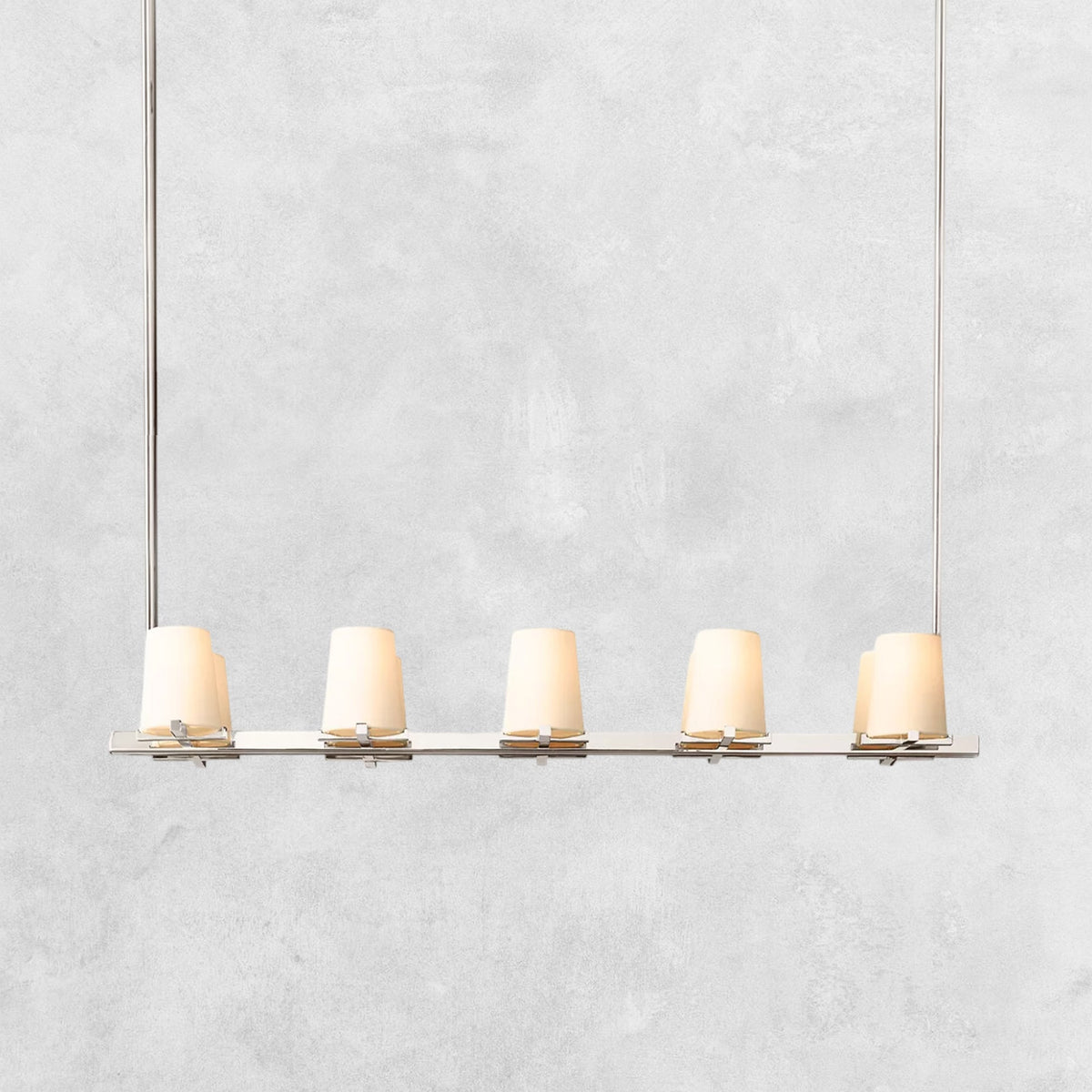 Pauilla Fabric Shade Linear Chandelier 49" 60”