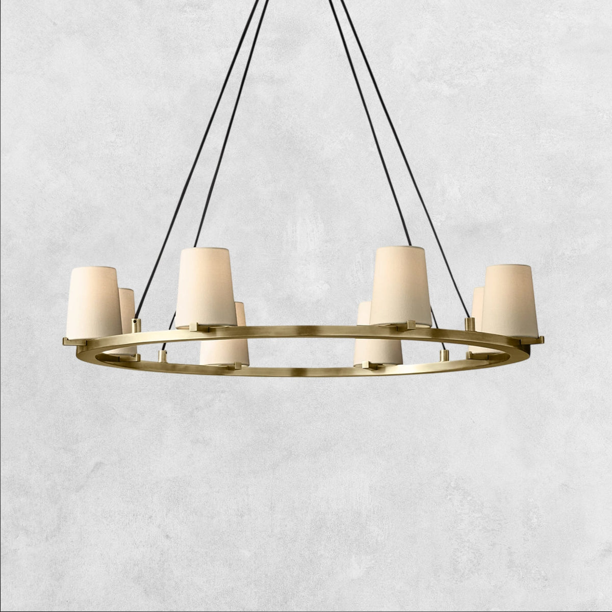 Pauilla Fabric Shade Round Chandelier 36" 48" 60″