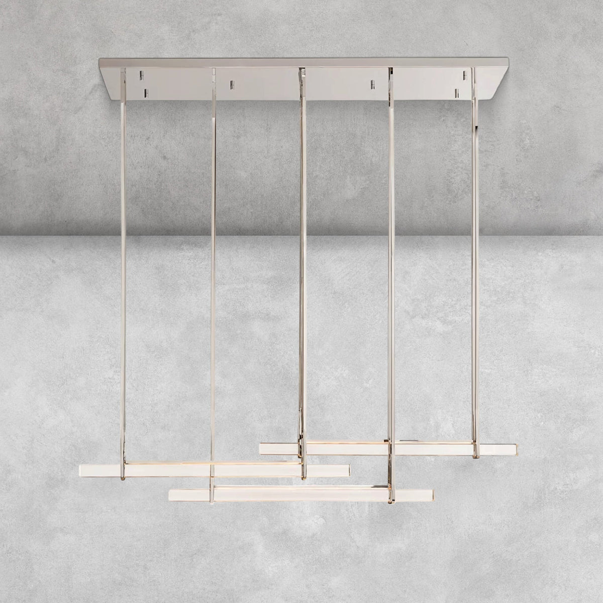 Milano Crystal Triple Bar Linear Chandelier