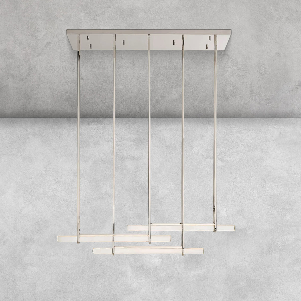 Milano Crystal Triple Bar Linear Chandelier