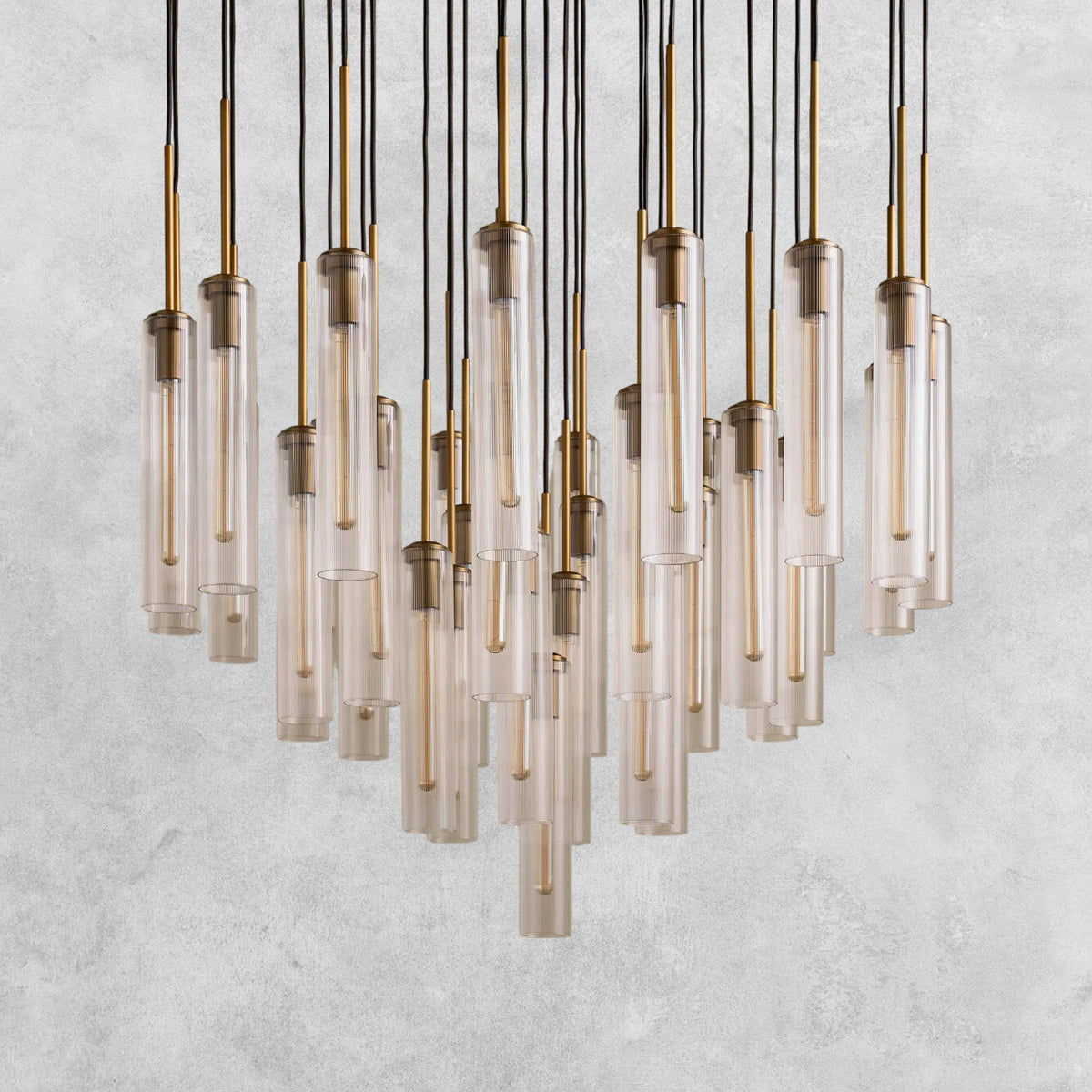 Colleena Fluted Glass Round Chandelier