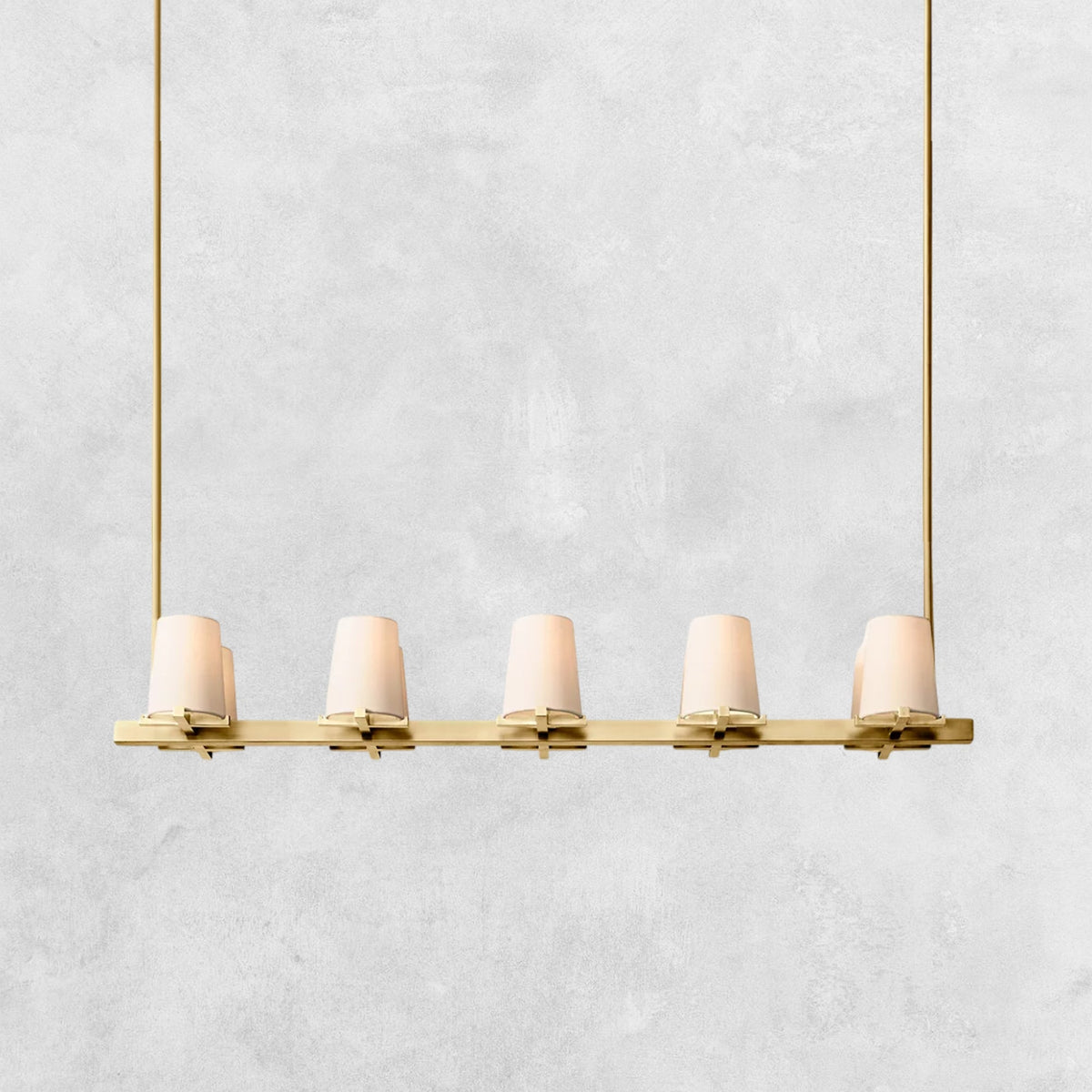 Pauilla Fabric Shade Linear Chandelier 49" 60”