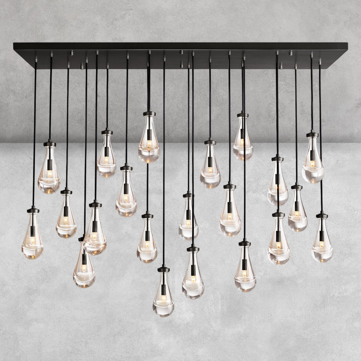 Raindrop Glass Linear Chandelier 54'' 72''