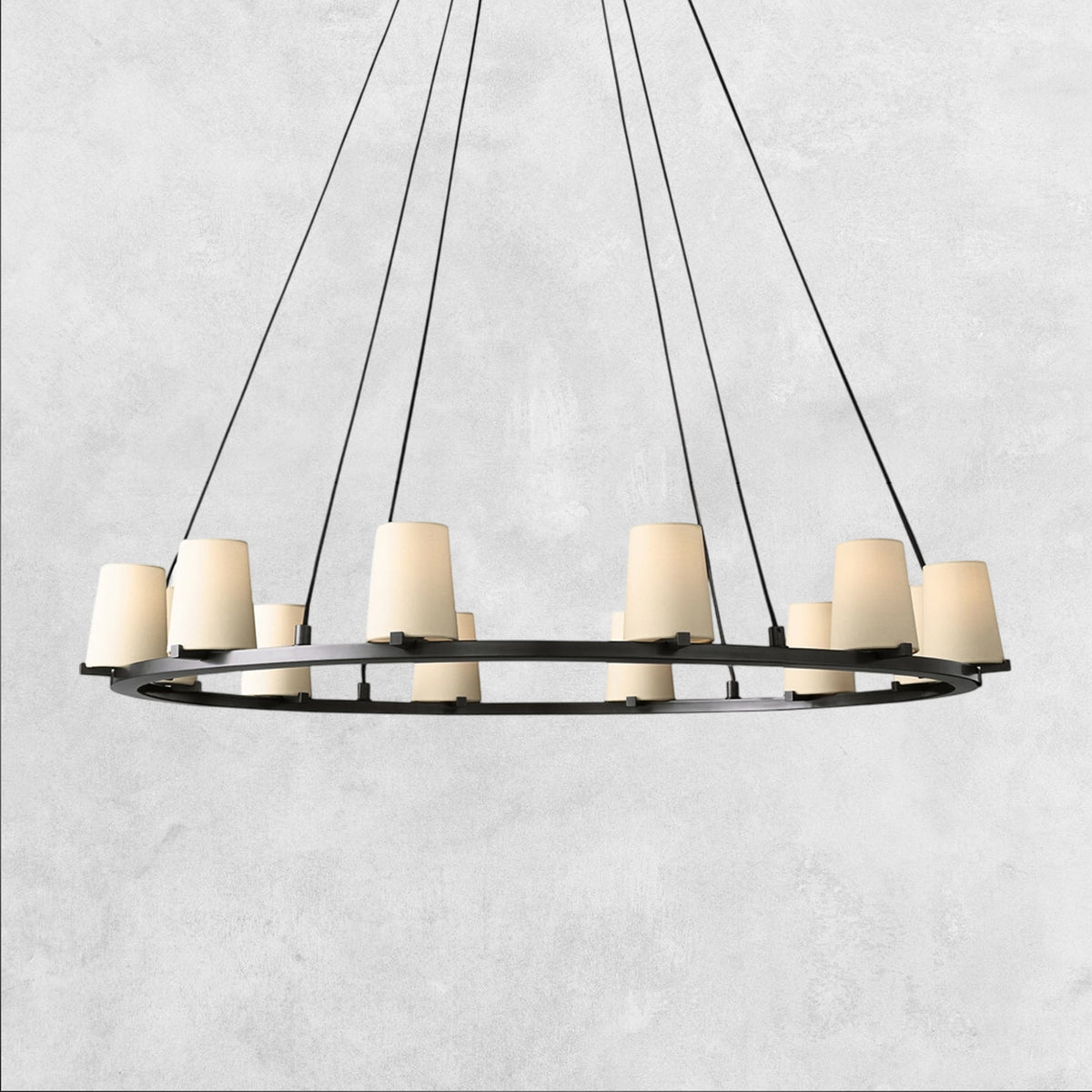 Pauilla Fabric Shade Round Chandelier 36" 48" 60″