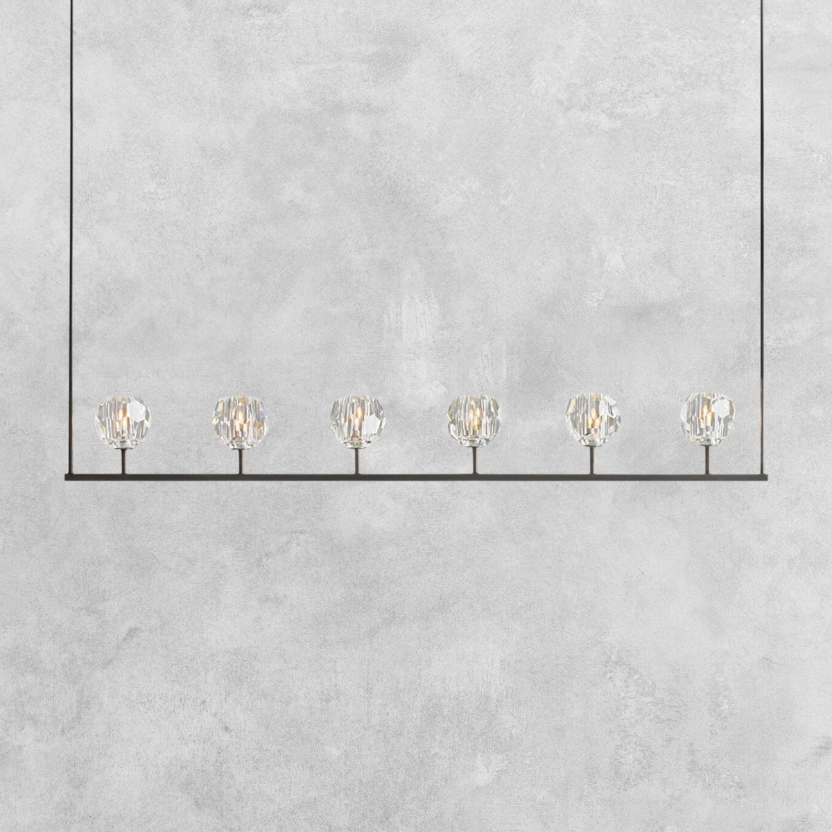 Bouble De Crystal Ball Linear Chandelier 48" 60"