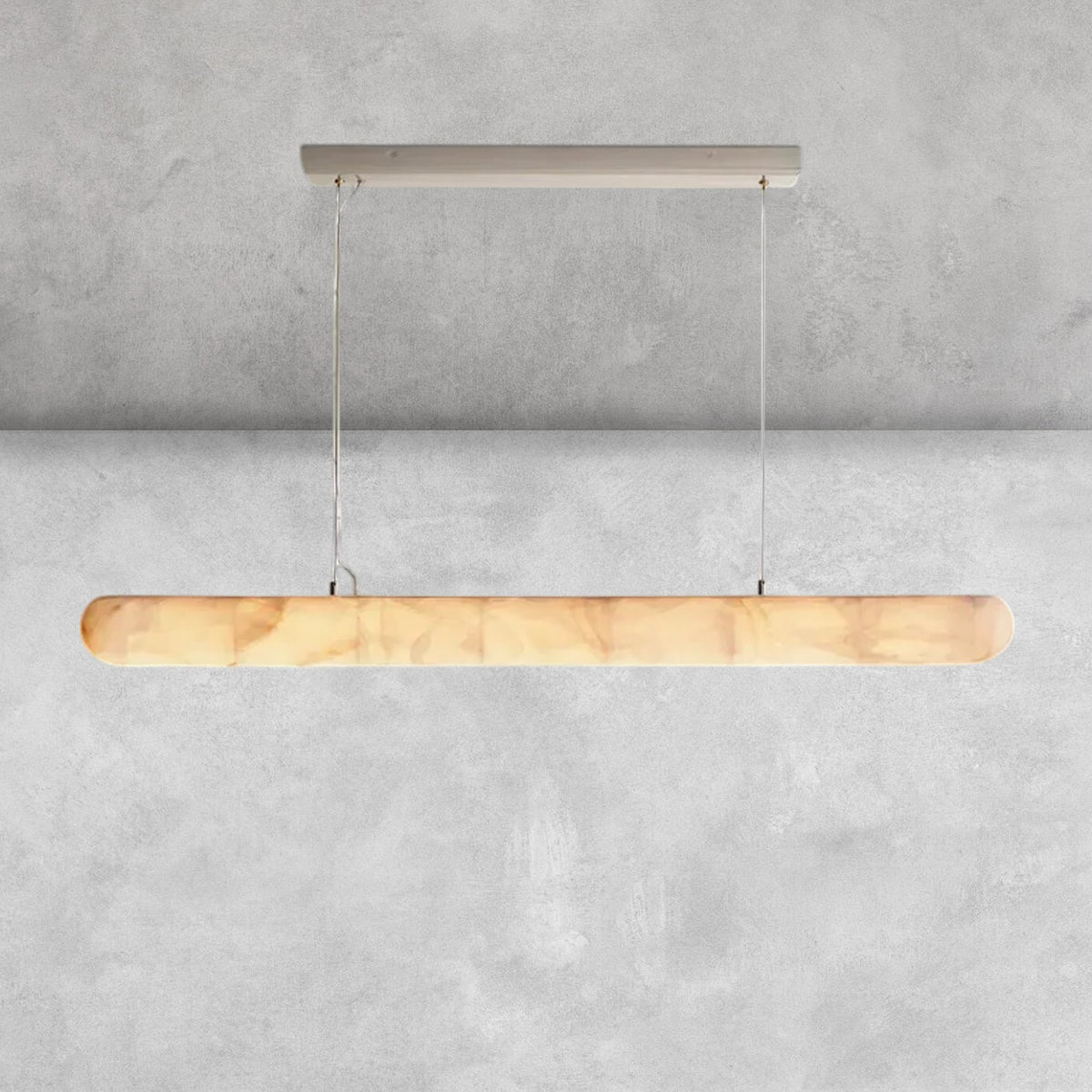 Riora Lisse Alabaster Linear Chandelier 60" 80"