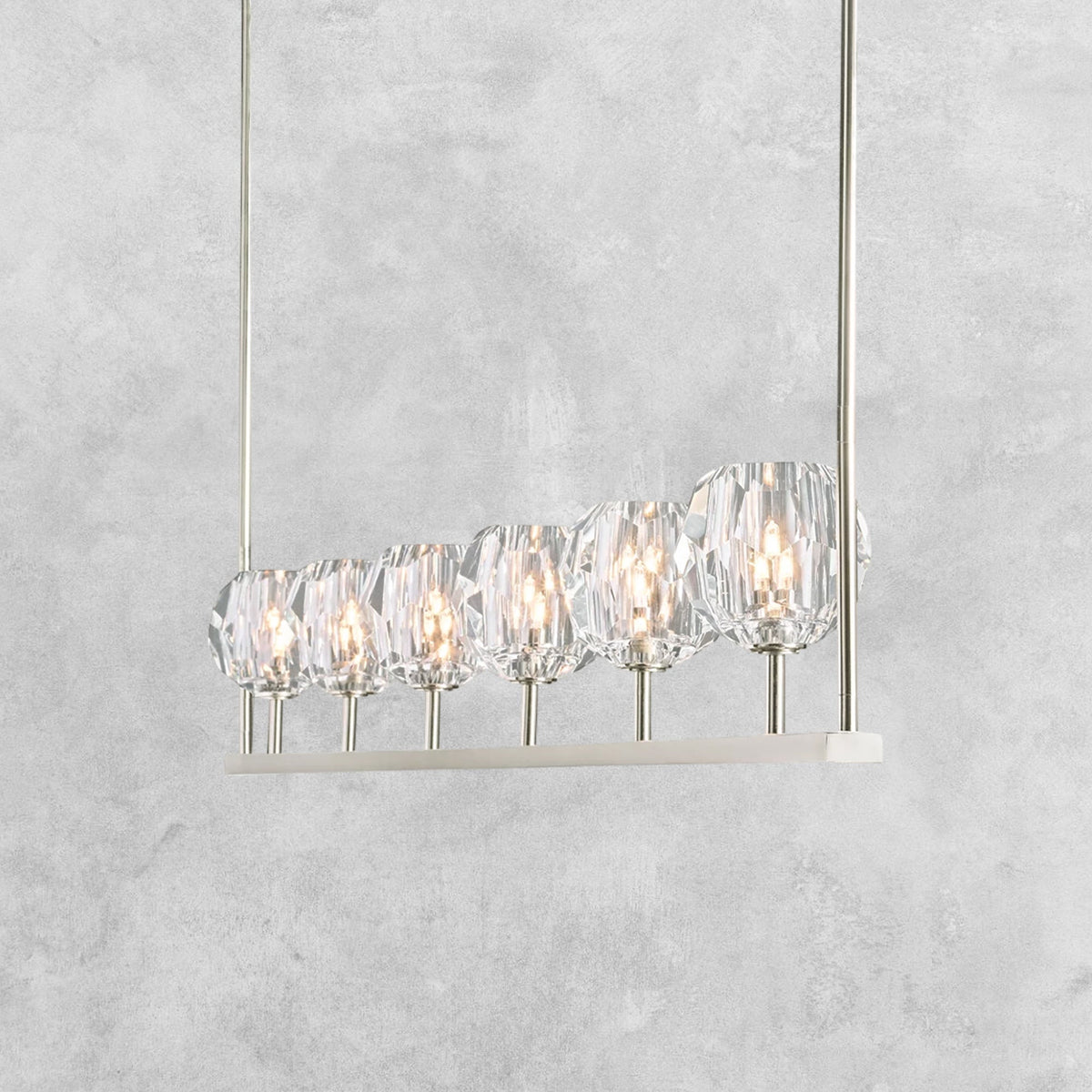 Bouble De Crystal Ball Linear Chandelier 48" 60"