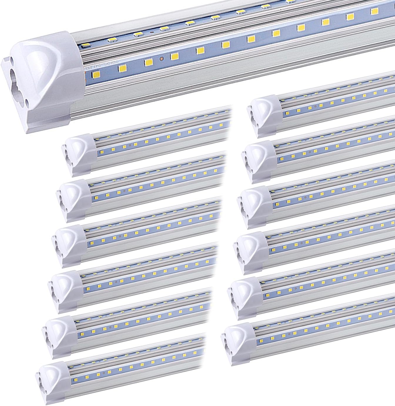 20-Pack LED Shop Light  8FT Fixture,90W 10000 Lumens 5000K Daylight White, Clear Cover