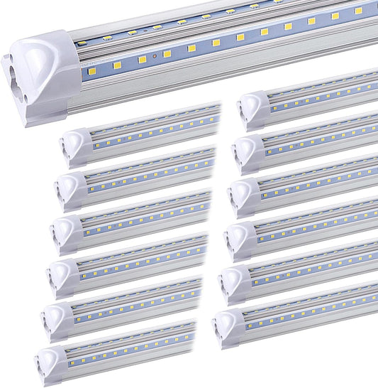 20-Pack LED Shop Light  8FT Fixture,90W 10000 Lumens 5000K Daylight White, Clear Cover