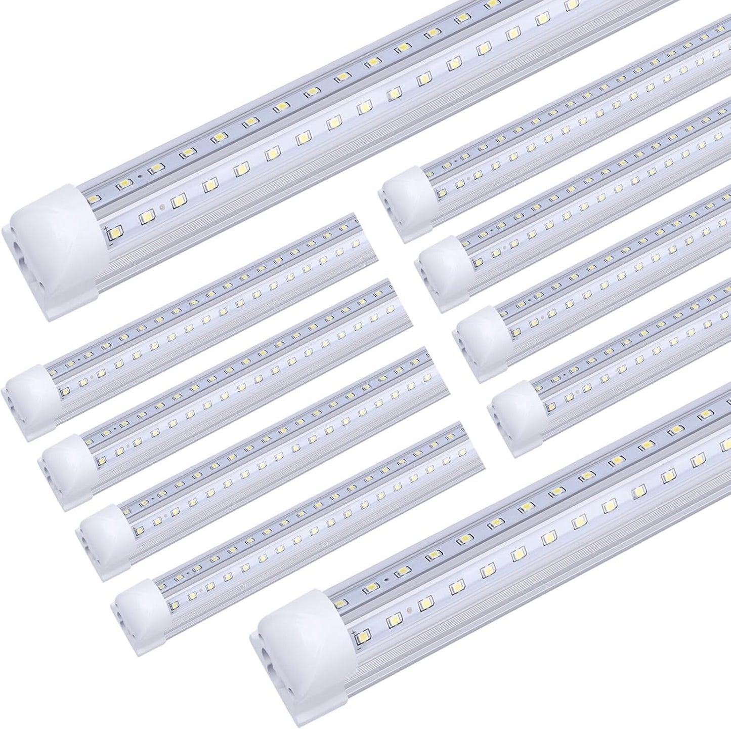 30-Pack 8FT LED Shop Lights, 10000LM Super Bright, 90W, 5000K Cool White, Clear Cover, Linkable LED Light Fixtures for Garage, Workshop, Warehouse & Barn