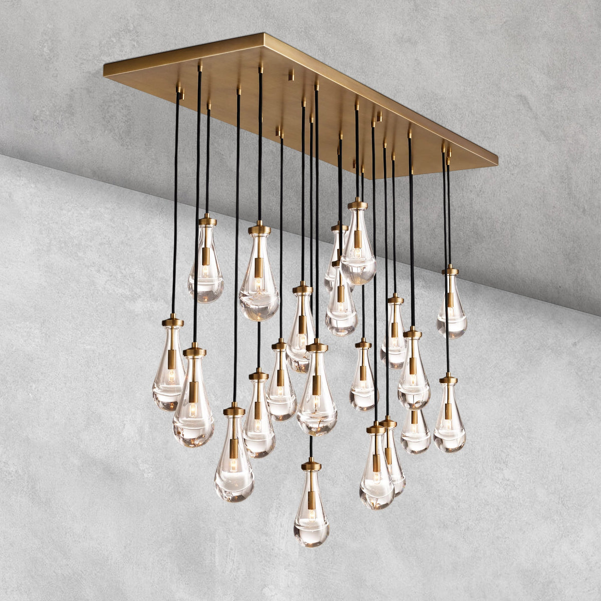 Raindrop Glass Linear Chandelier 54'' 72''