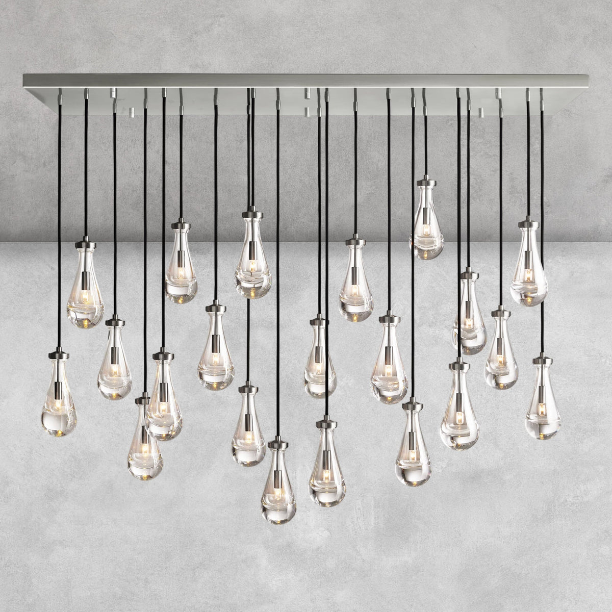 Raindrop Glass Linear Chandelier 54'' 72''