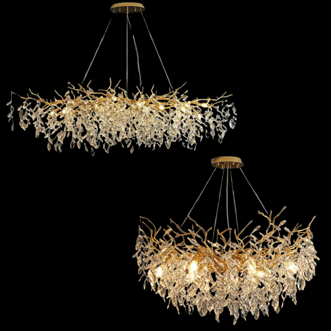 Affordable New French Style Branch Crystal Chandelier Fancy Crystal Leaves Ceiling Light Fixture