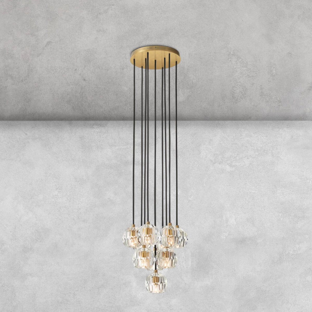 Bouble De Crystal Round Cluster Chandelier