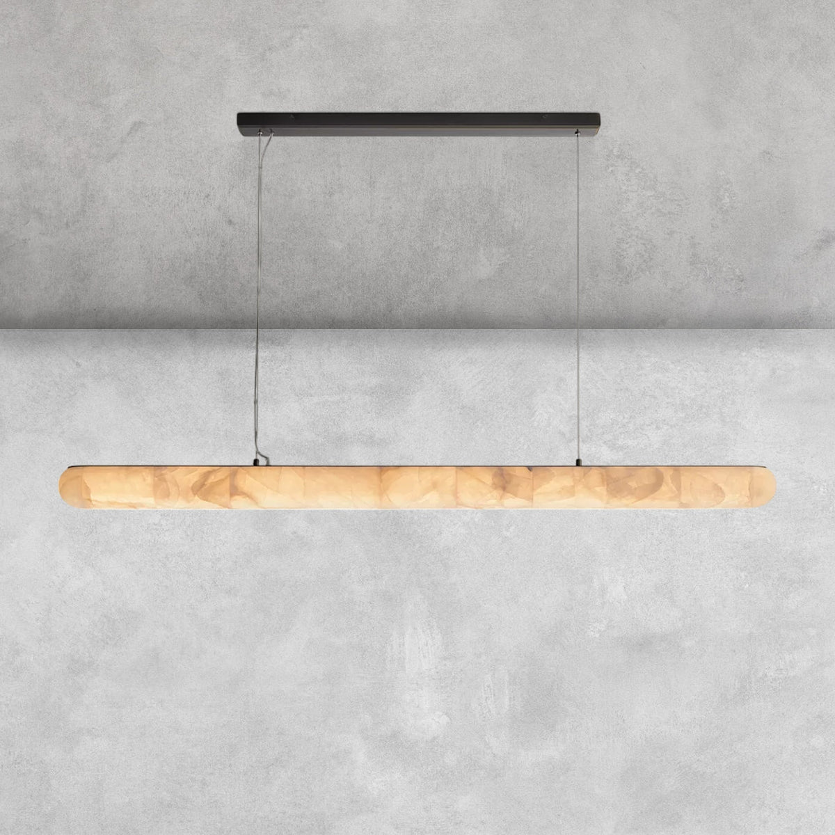 Riora Lisse Alabaster Linear Chandelier 60" 80"