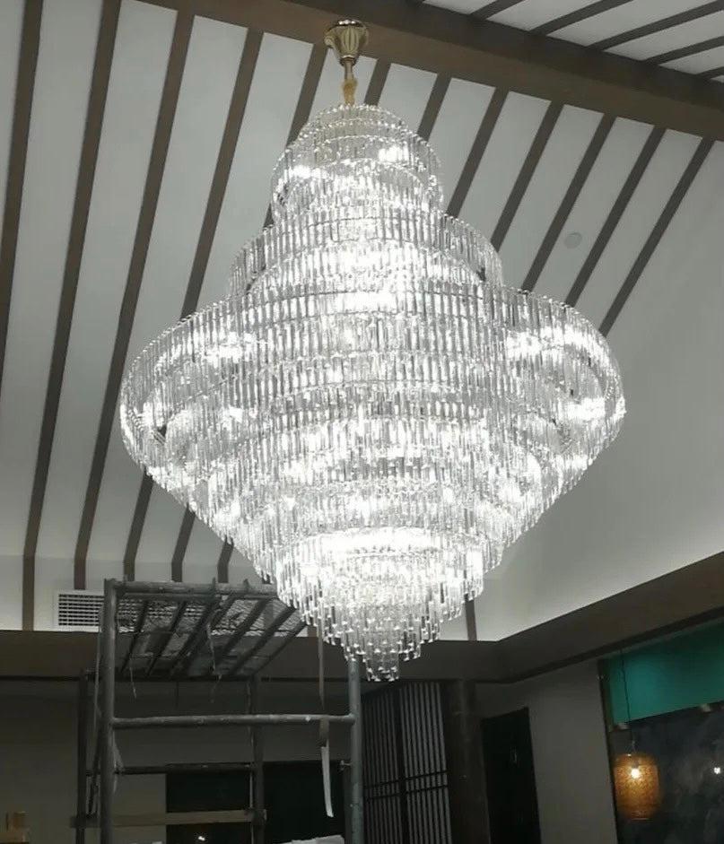 Luxury Multi-tiered Extra Large Crystal Chandelier for Staircase/Foyer/Entryway - Yovalighting