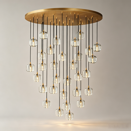 60" Clear Crystal Round Chandelier