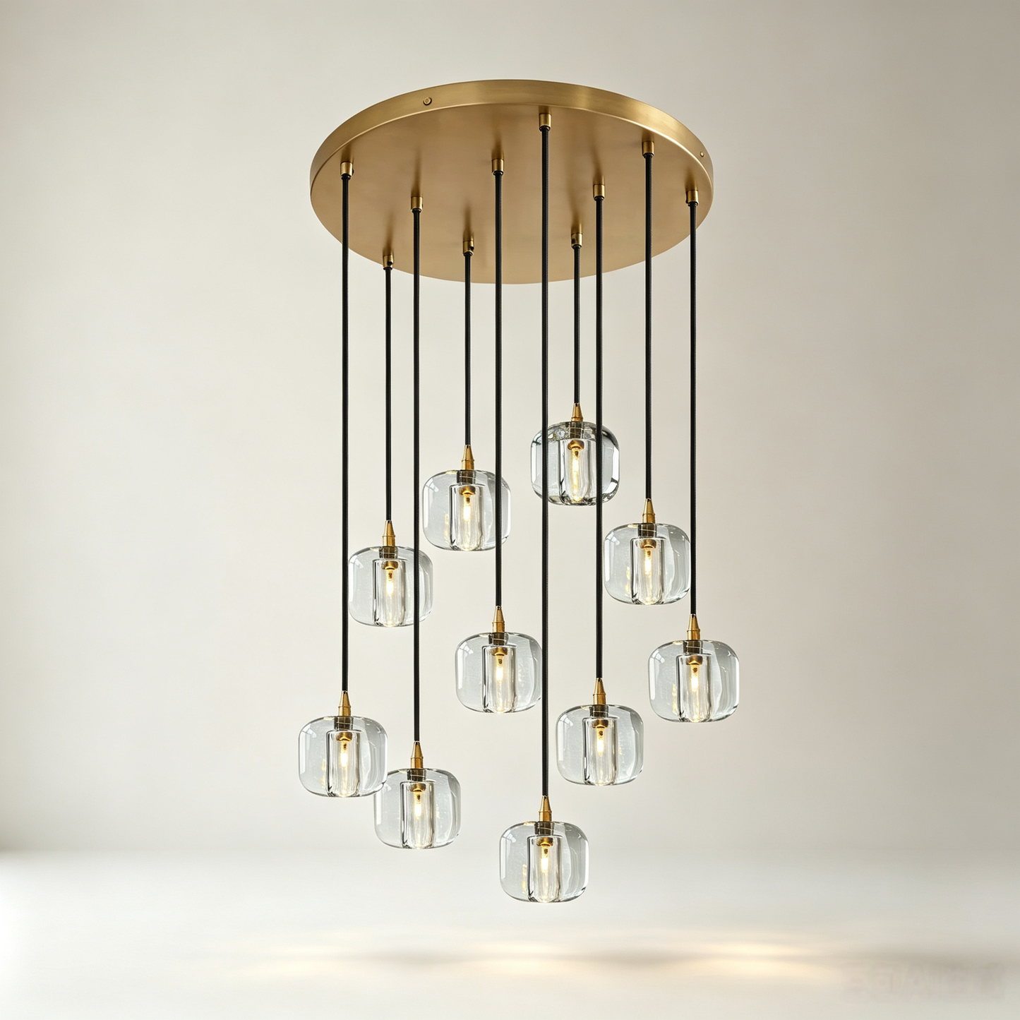 24 Inch Cascading Chandelier with Clear Crystal Drops