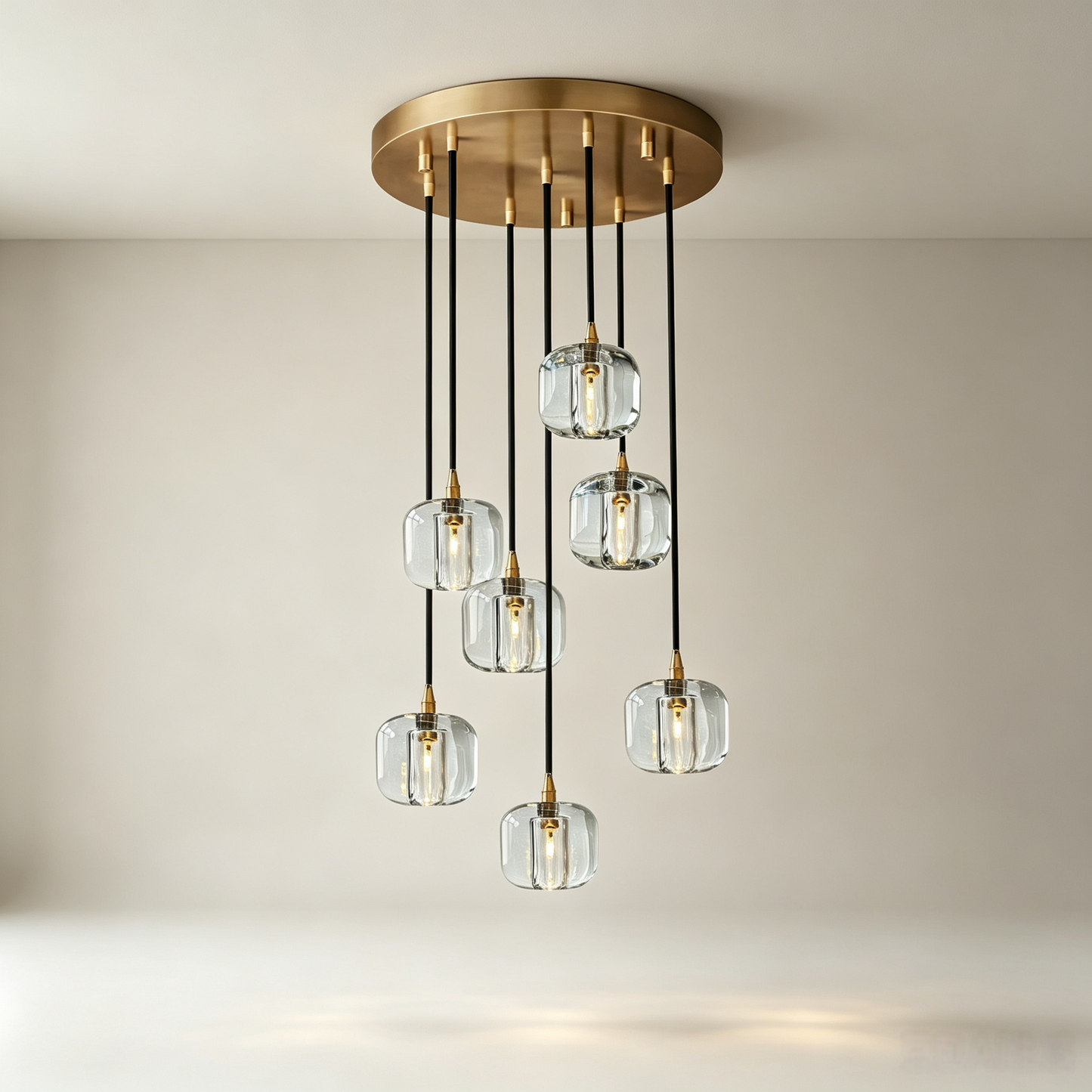 18 Inch Cascading Chandelier with Clear Crystal Drops