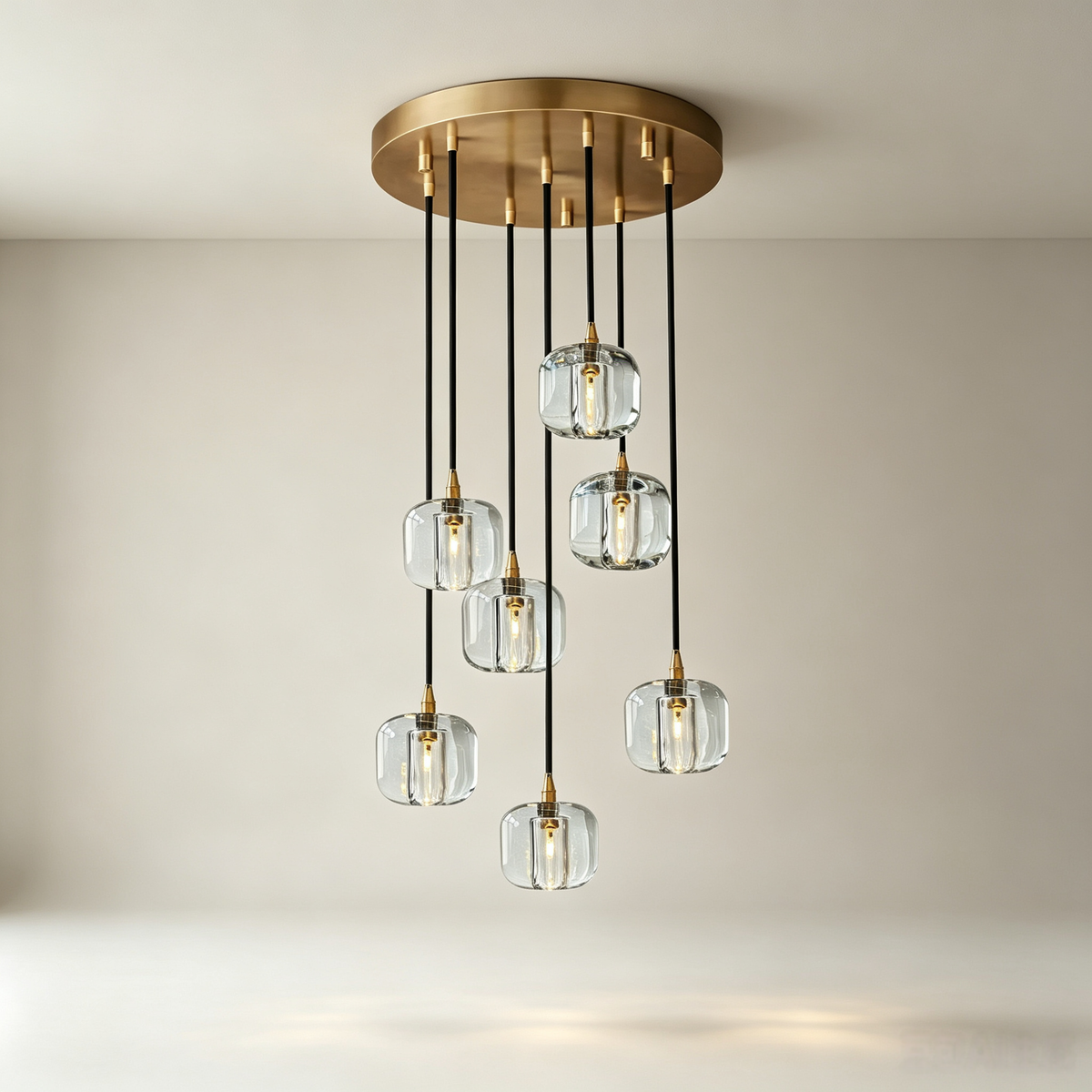 18 Inch Cascading Chandelier with Clear Crystal Drops