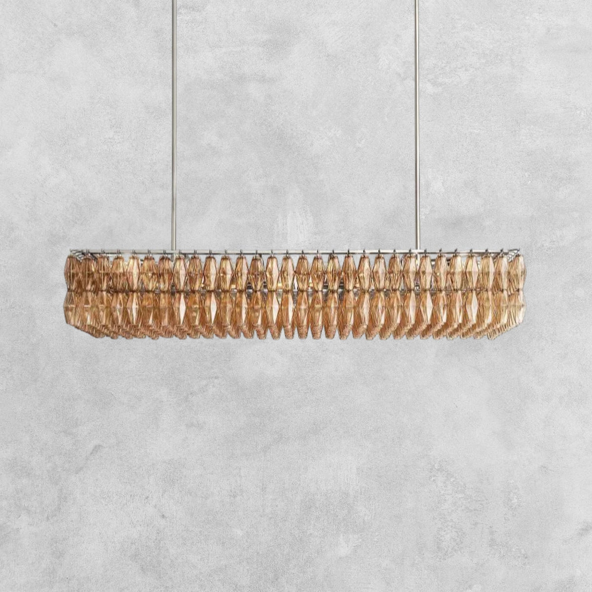 Kiaris Modern Glass Rectangular Glass Chandelier 54" 74″