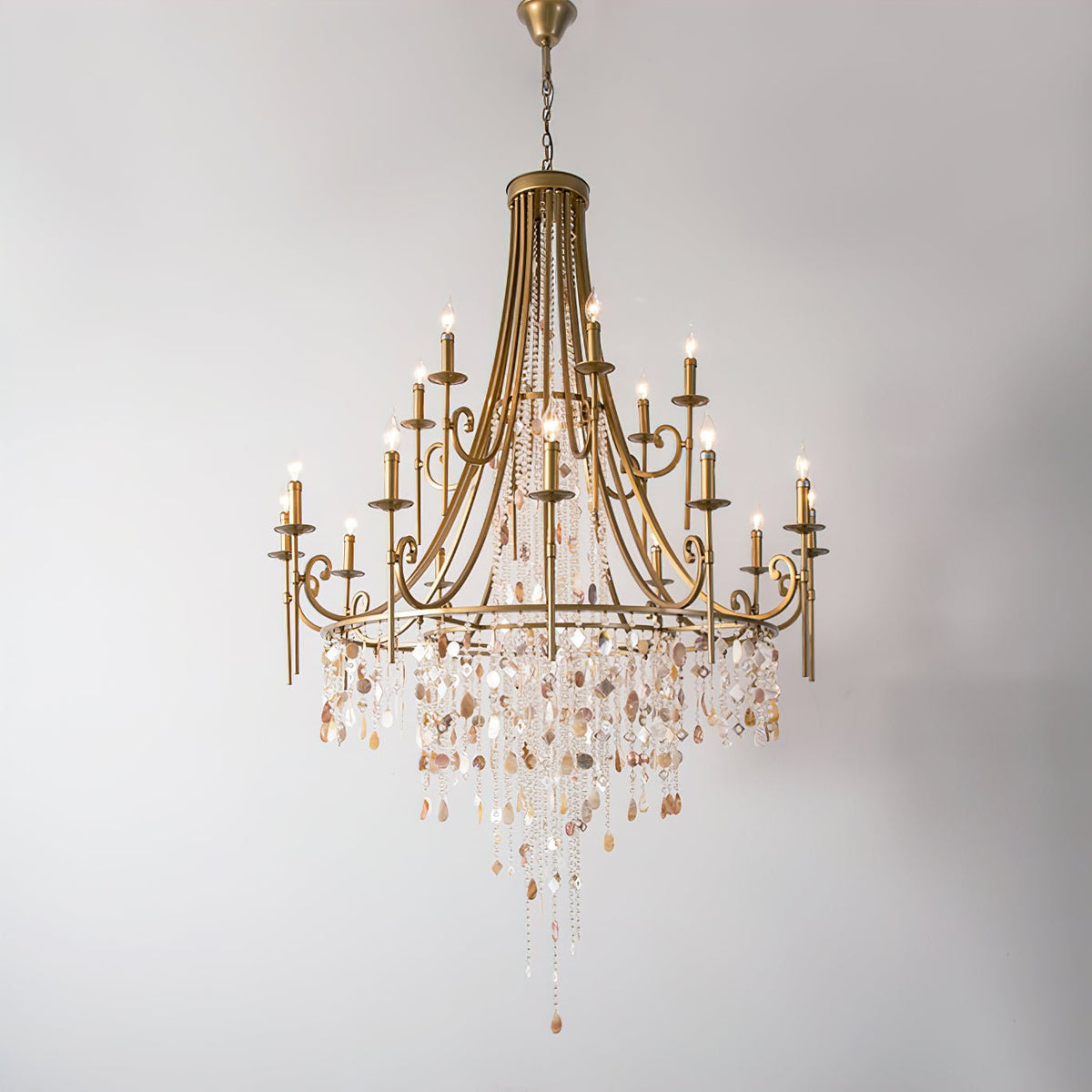 Tatum Lux Shell Crystal Chandelier - Yovalighting