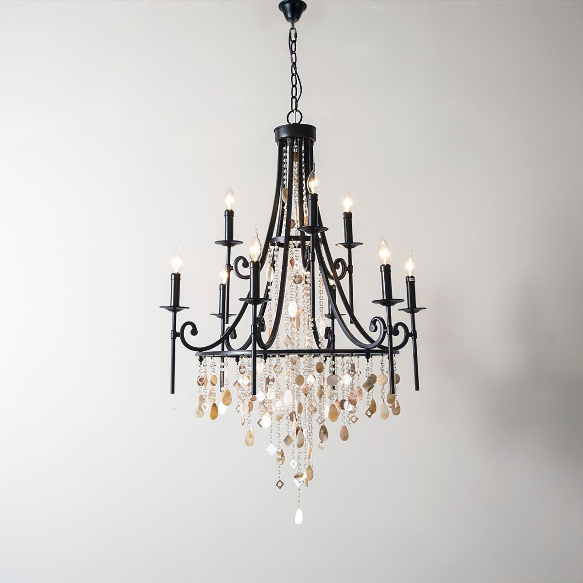 Tatum Lux Shell Crystal Chandelier - Yovalighting