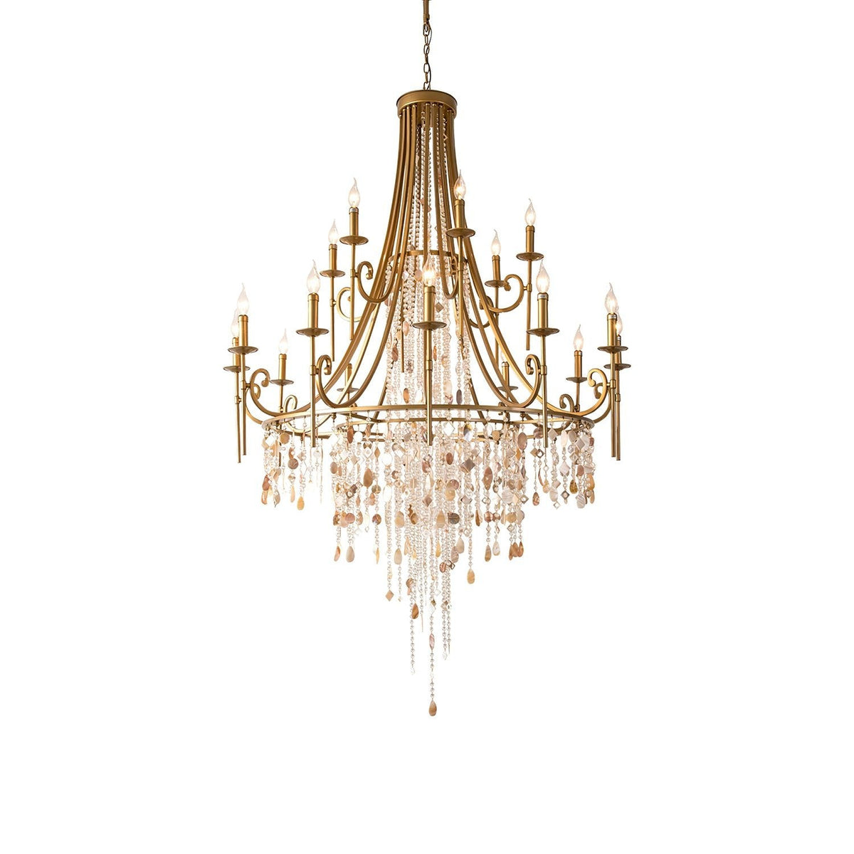 Tatum Lux Shell Crystal Chandelier - Yovalighting