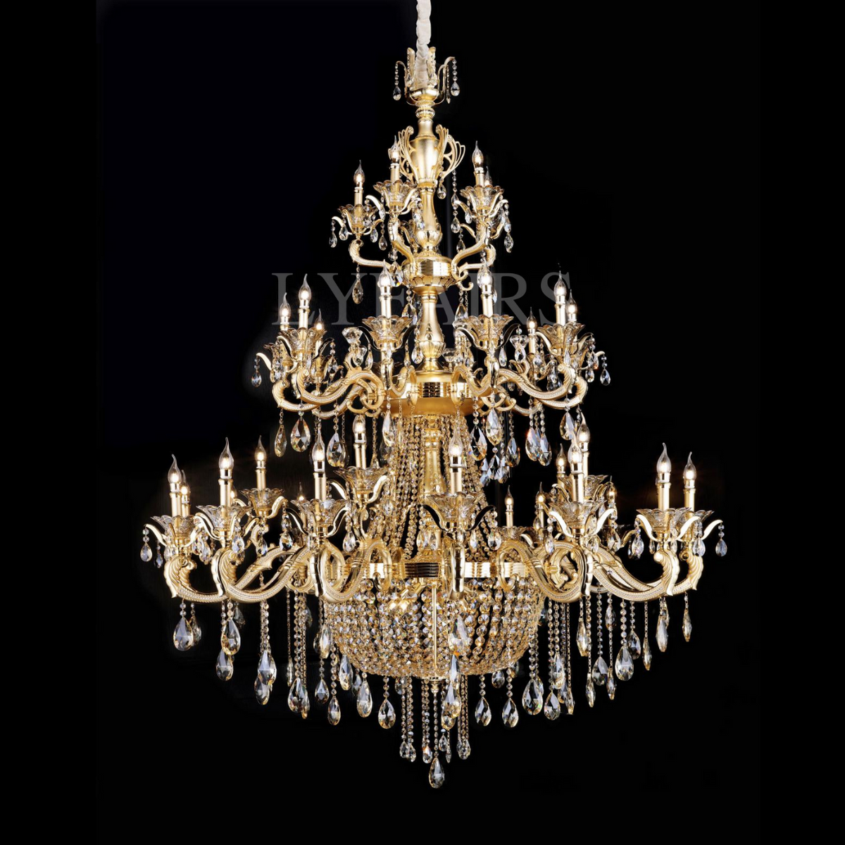 Royal Baroque Revival Vintage Chandelier Series with Waterfall Crystal