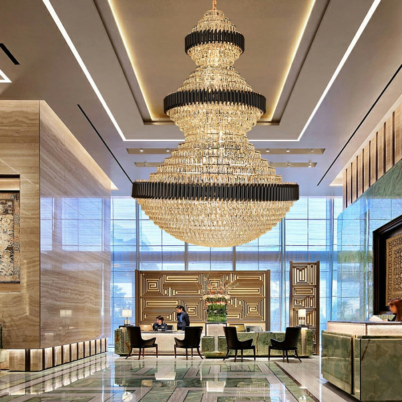 ValleyLamps free shipping global newest and good quality light fixture of all kinds customization D 70.9'' * H 102.4'' big fabulous gorgerous crystal chandelier for hotel hallway enterway