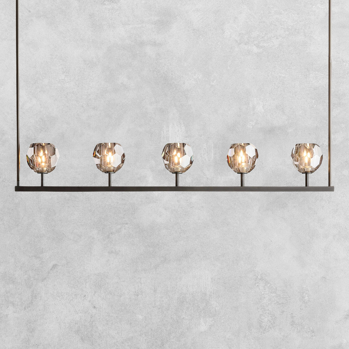 Bouble De Crystal Ball Linear Chandelier 48" 60"