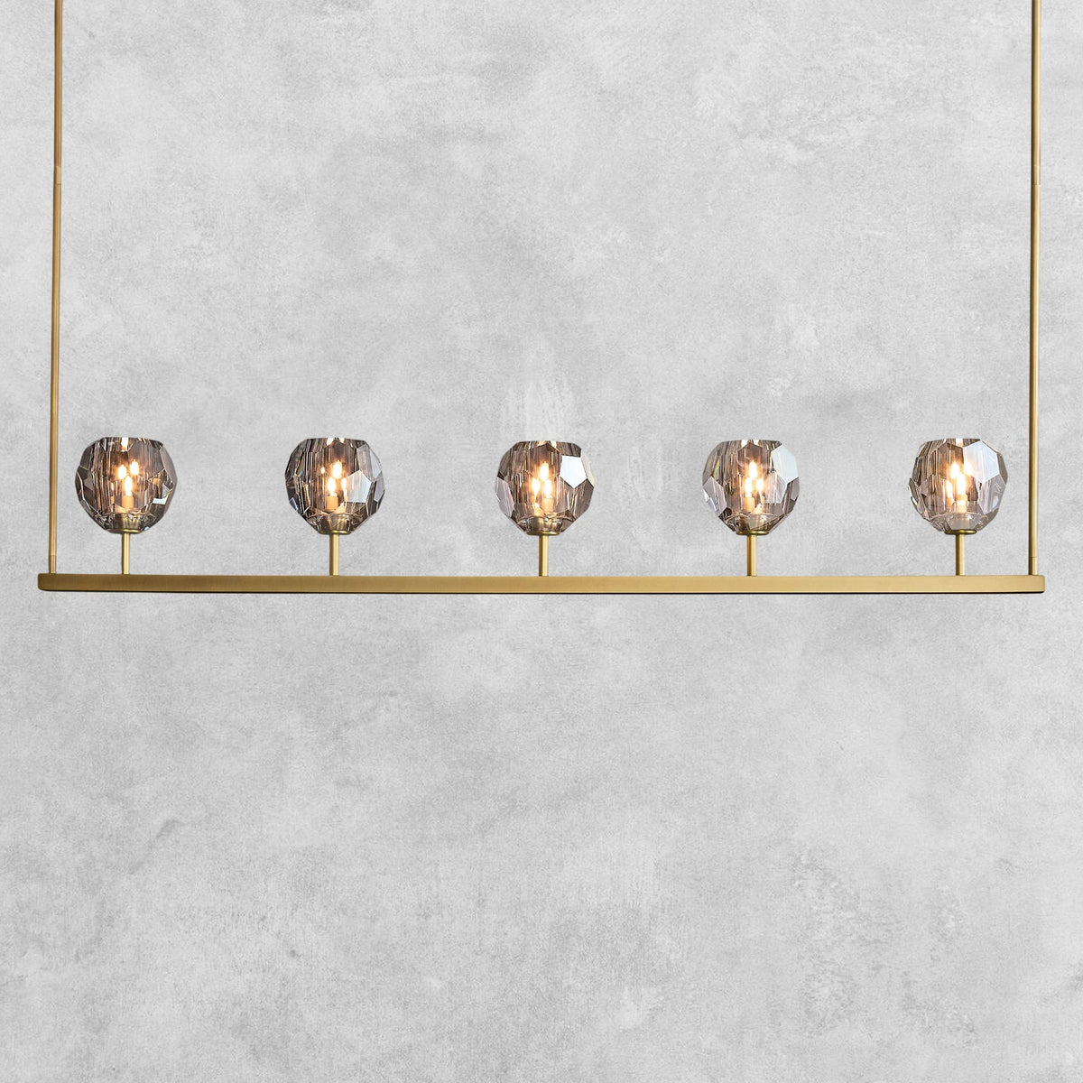 Bouble De Crystal Ball Linear Chandelier 48" 60"