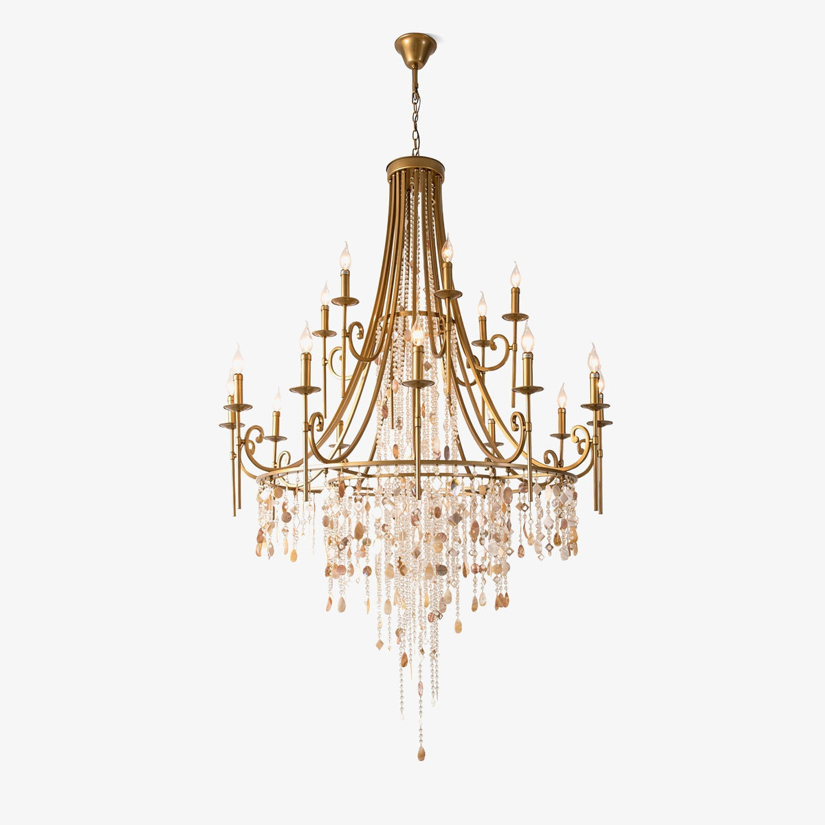 Tatum Lux Shell Crystal Chandelier - Yovalighting