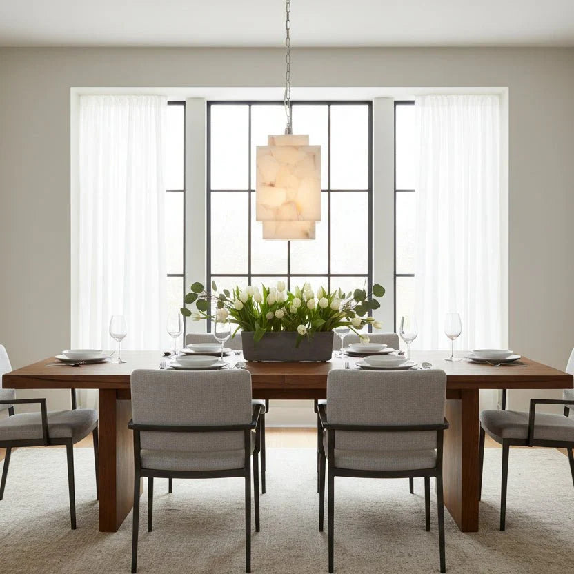 Alabaster Cube Pendant Light - gayusan