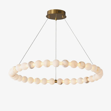 Alabaster Orb Ring Chandelier - ∅ 23.6″ x H 2.4″Gold & WhiteWarm Lightgayusan