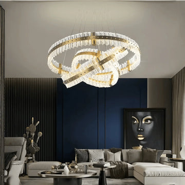 Aquinox 3 - Tier Round Crystal Ring LED Chandelier - 28" DiameterLacquered Brassgayusan